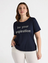 T-Shirt mit Nietenschriftzug image number 2