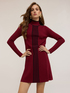 Short knit dress with contrasting color trim image number 2