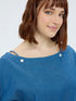 Blusa con scollo a barchetta in tencel image number 4