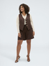 Linen viscose blend shorts with belt image number 3