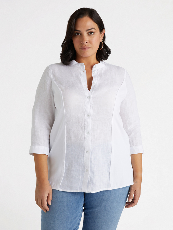Linen and jersey shirt