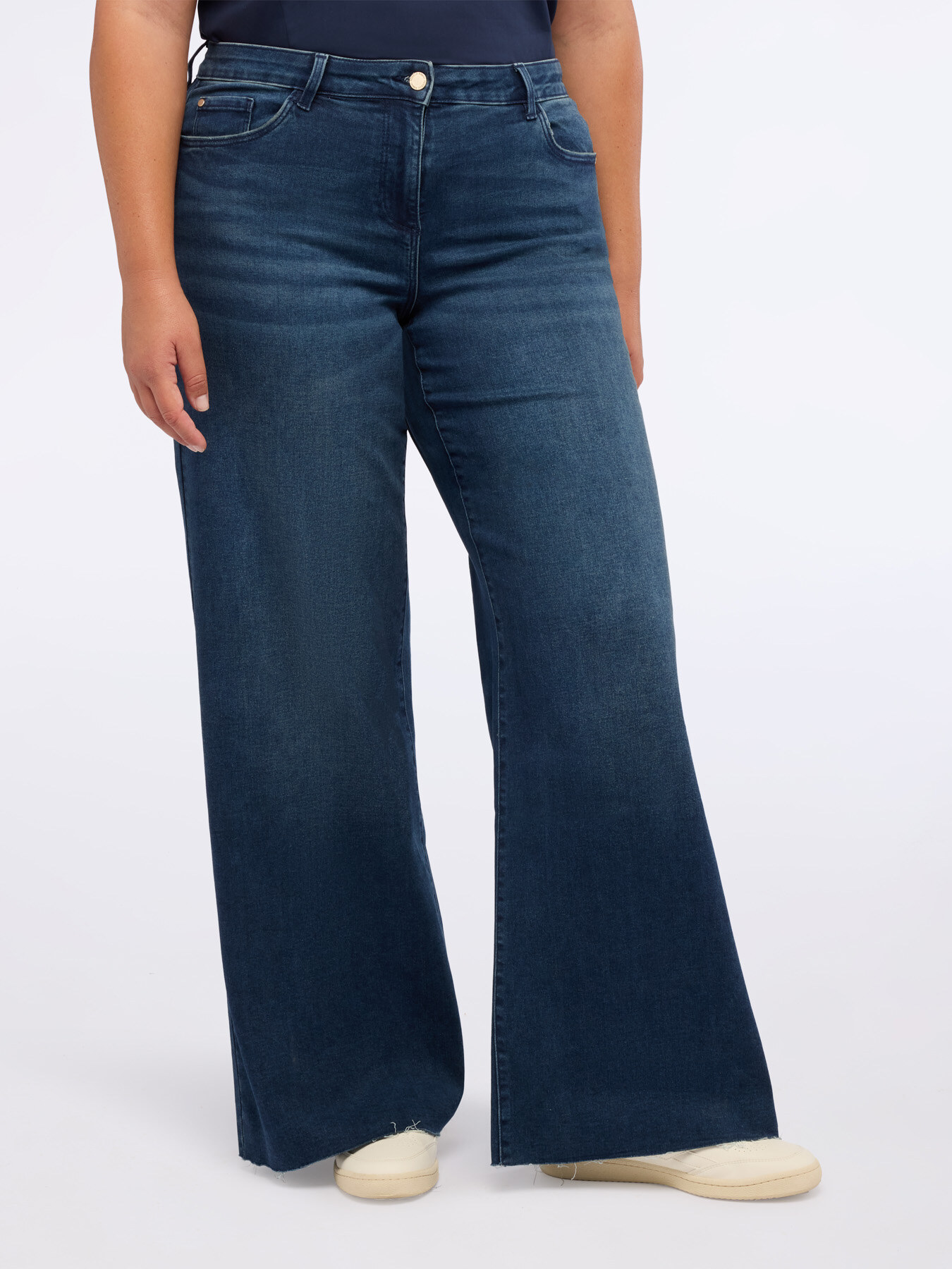 Jeans wide leg lavaggio blu image number 3