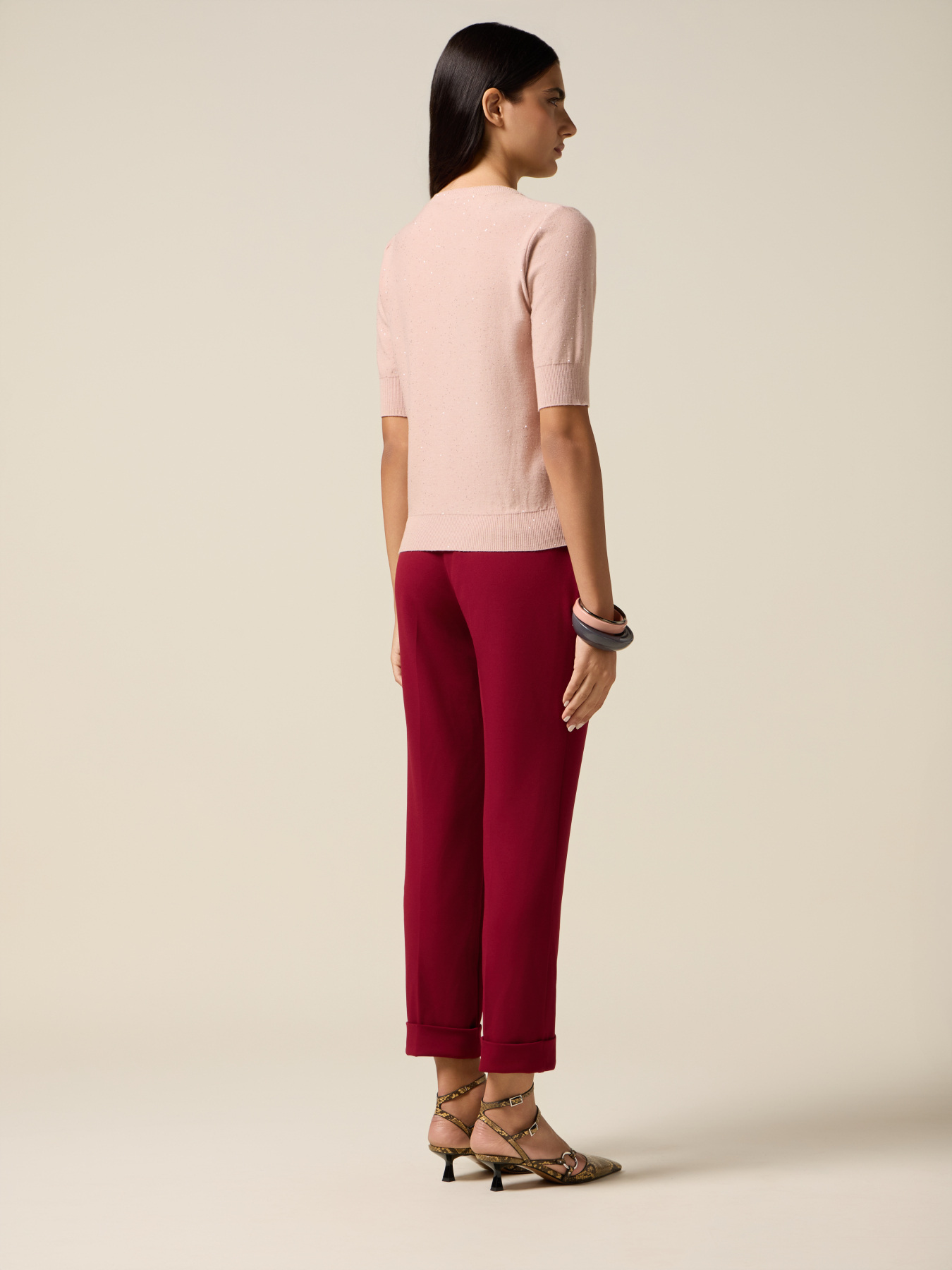 Mixed viscose sweater with sequins image number 1