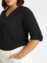 Bluse mit V-Ausschnitt aus Viskose LENZING™ ECOVERO™ Viskose image number 3