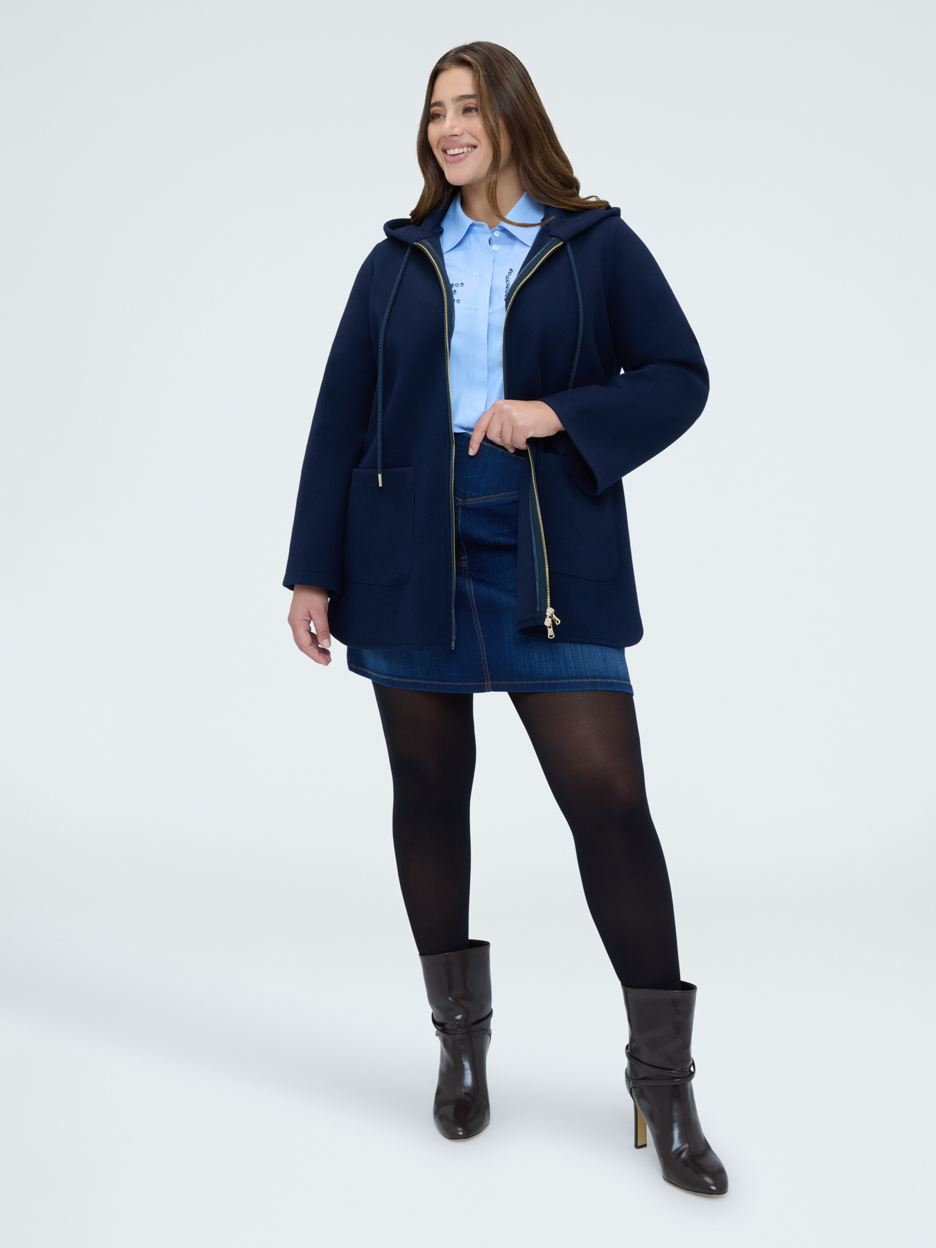 Minigonna in denim linea ad A image number 4