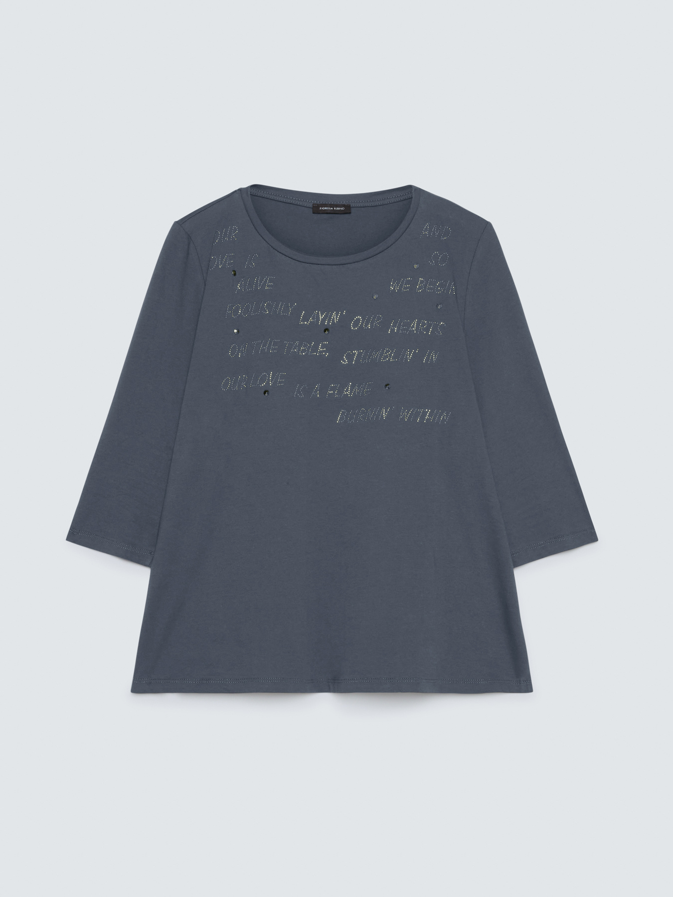 T-shirt en coton avec lettrage en strass image number 4