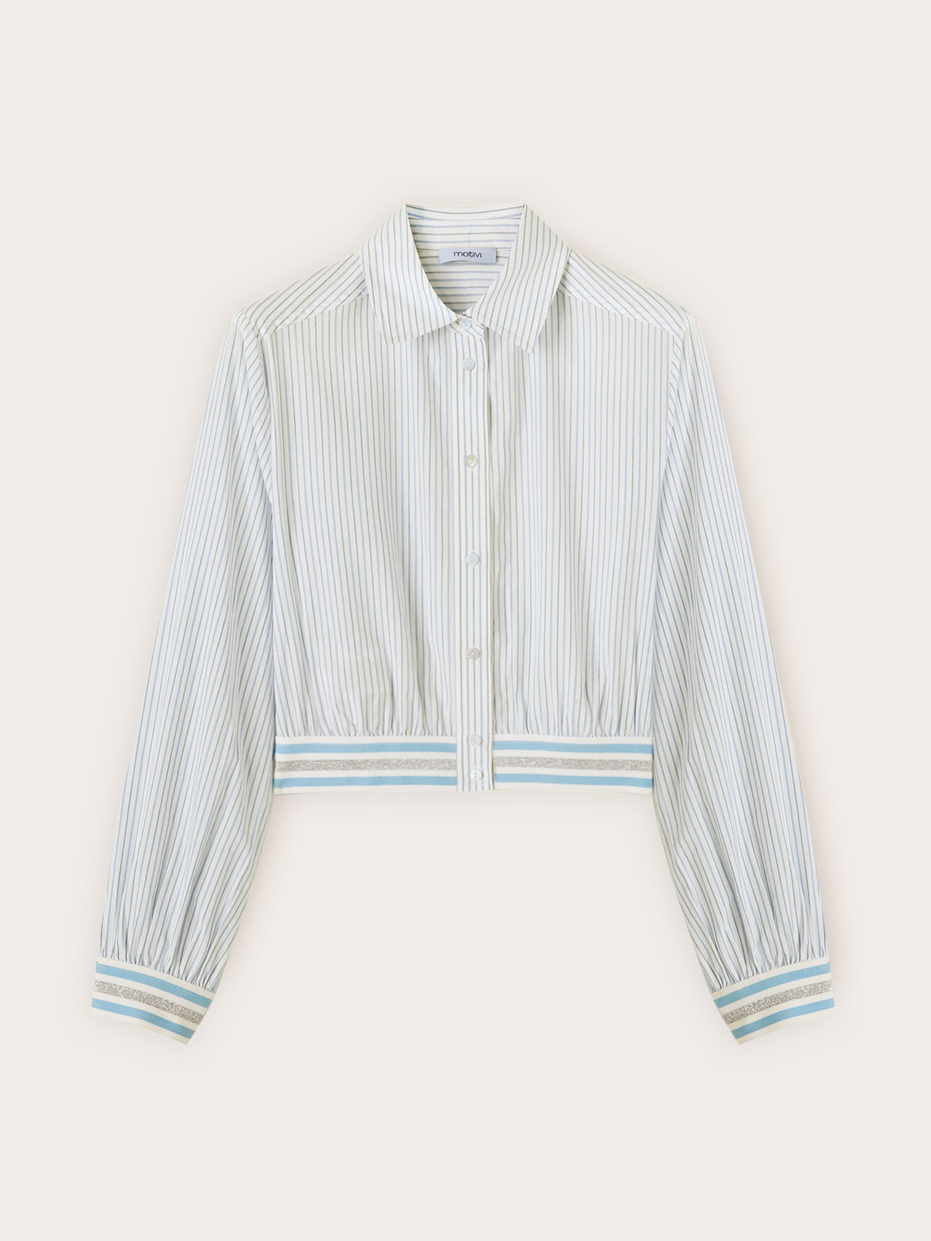 Striped cropped shirt image number 4