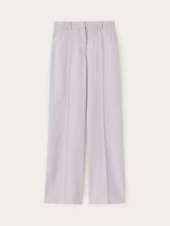 Linen blend lyocell palazzo trousers