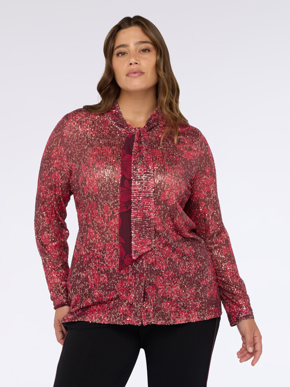 Camisa de tul con lentejuelas