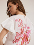 Cotton blouse with floral print image number 3