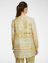 Long printed ramie shirt image number 1