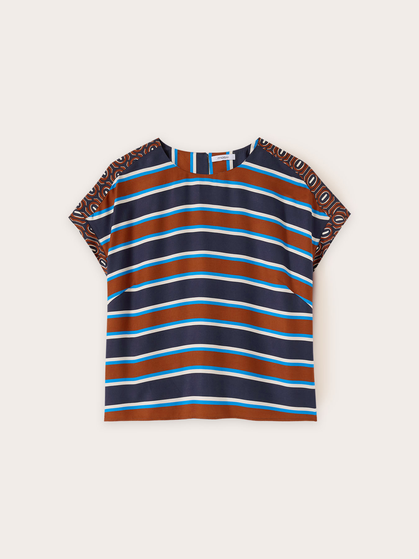 Striped pattern kimono blouse image number 4