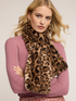 Teddy effect scarf with animal print image number 0