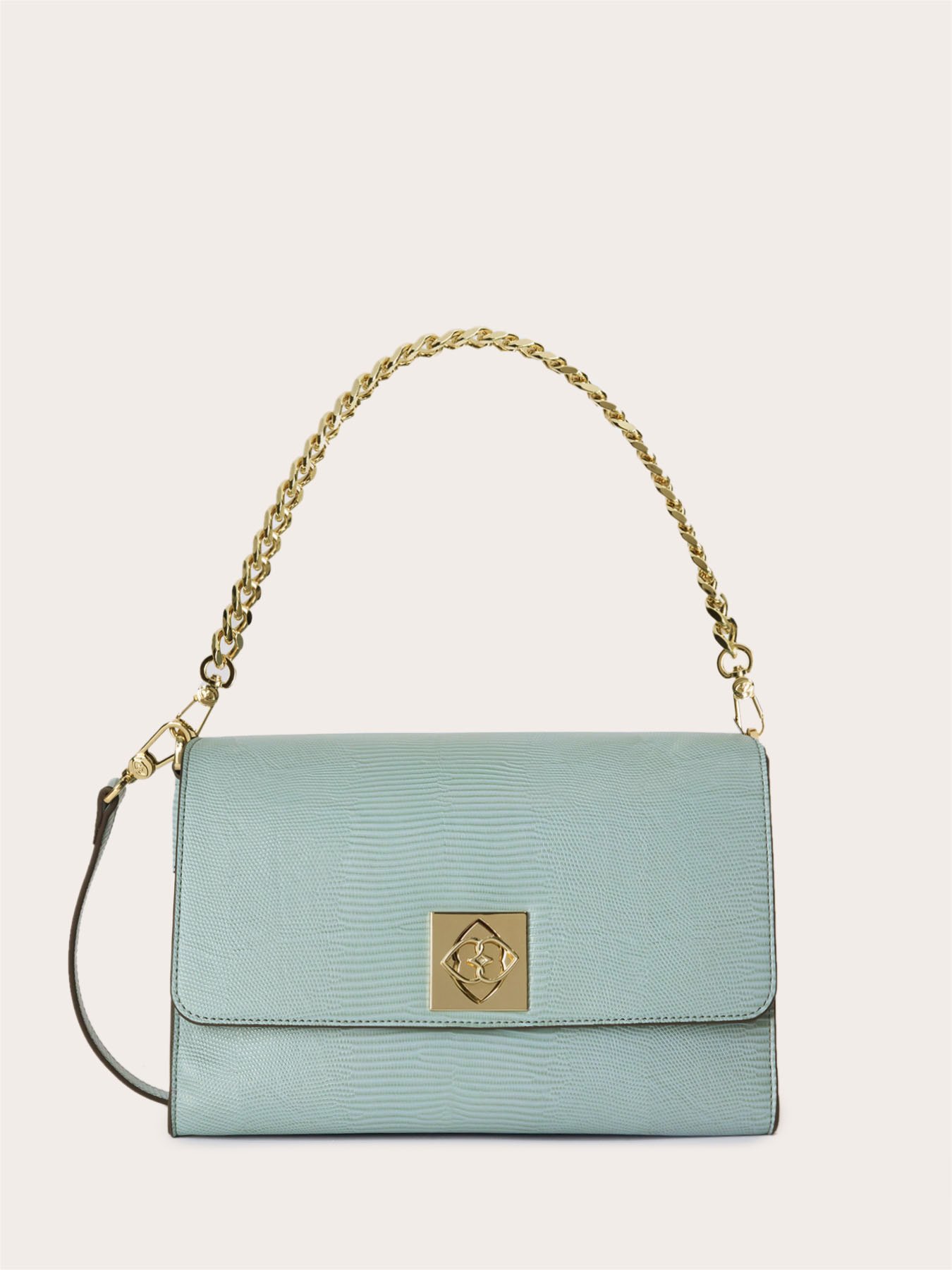 Shoulder bag with chain and twist lock image number 1