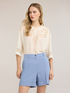 Bluză din georgette cu broderii ajour&eacute; image number 0