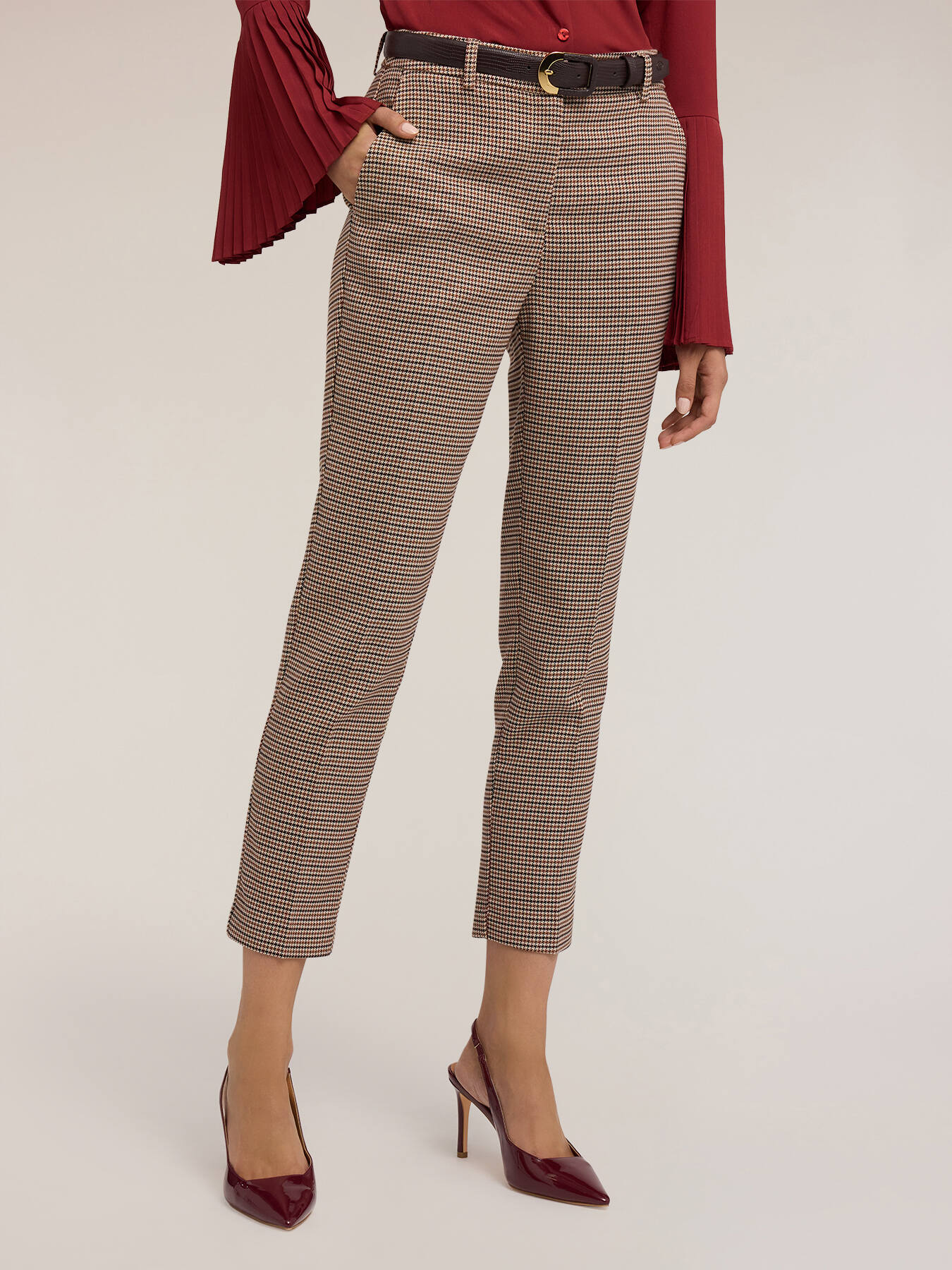 Regular fit pants with check pattern image number 0