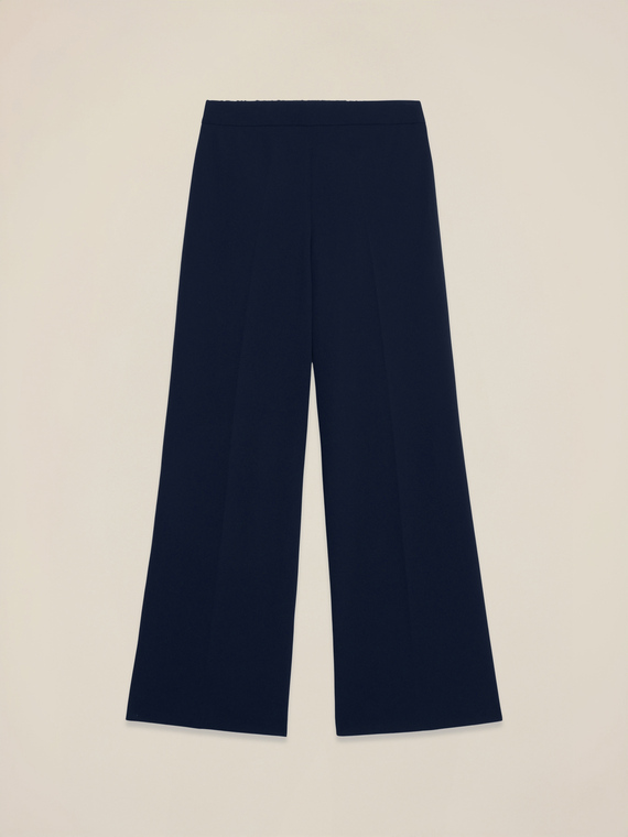 Wide-leg palazzo pants in crepe fabric