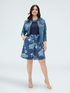 Denim bermuda shorts with delav&eacute; foliage print image number 3