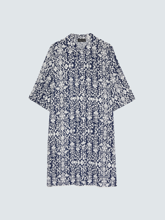 Hemdblusenkleid aus Viskose mit Print