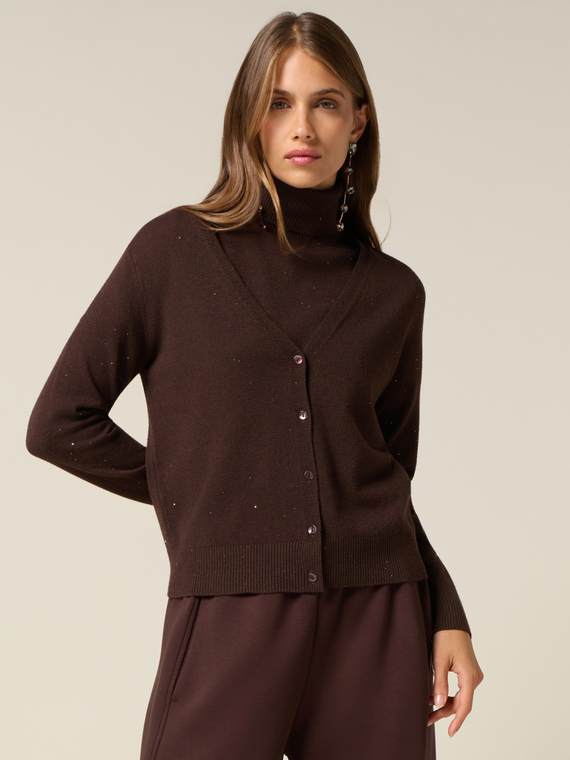 Cardigan mit Mikro-Pailletten