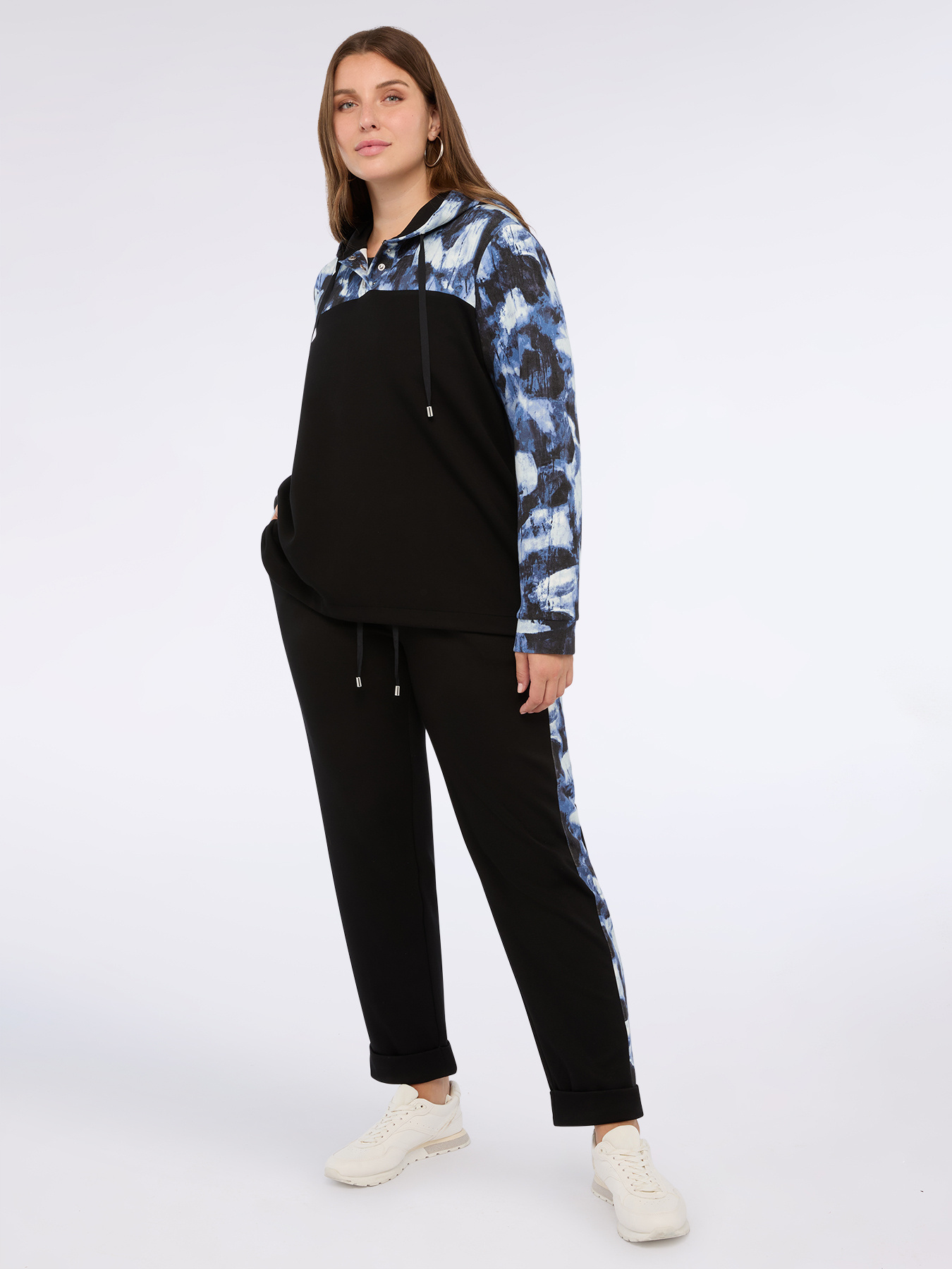 Pantaloni balloon in tessuto scuba con bande laterali image number 0