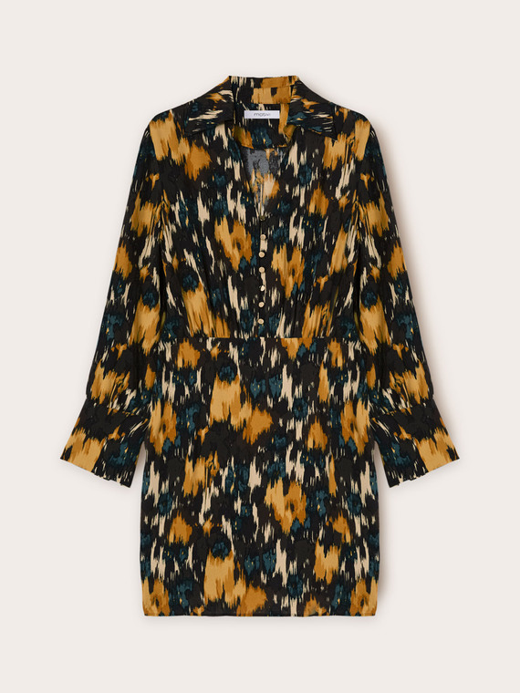 Robe chemisier imprimée en crêpe