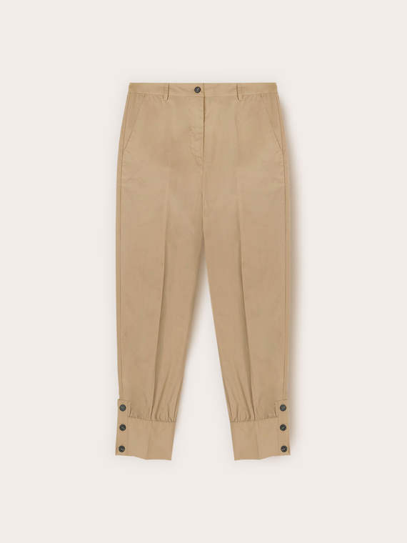 Hose mit B&uuml;ndchen aus Popeline
