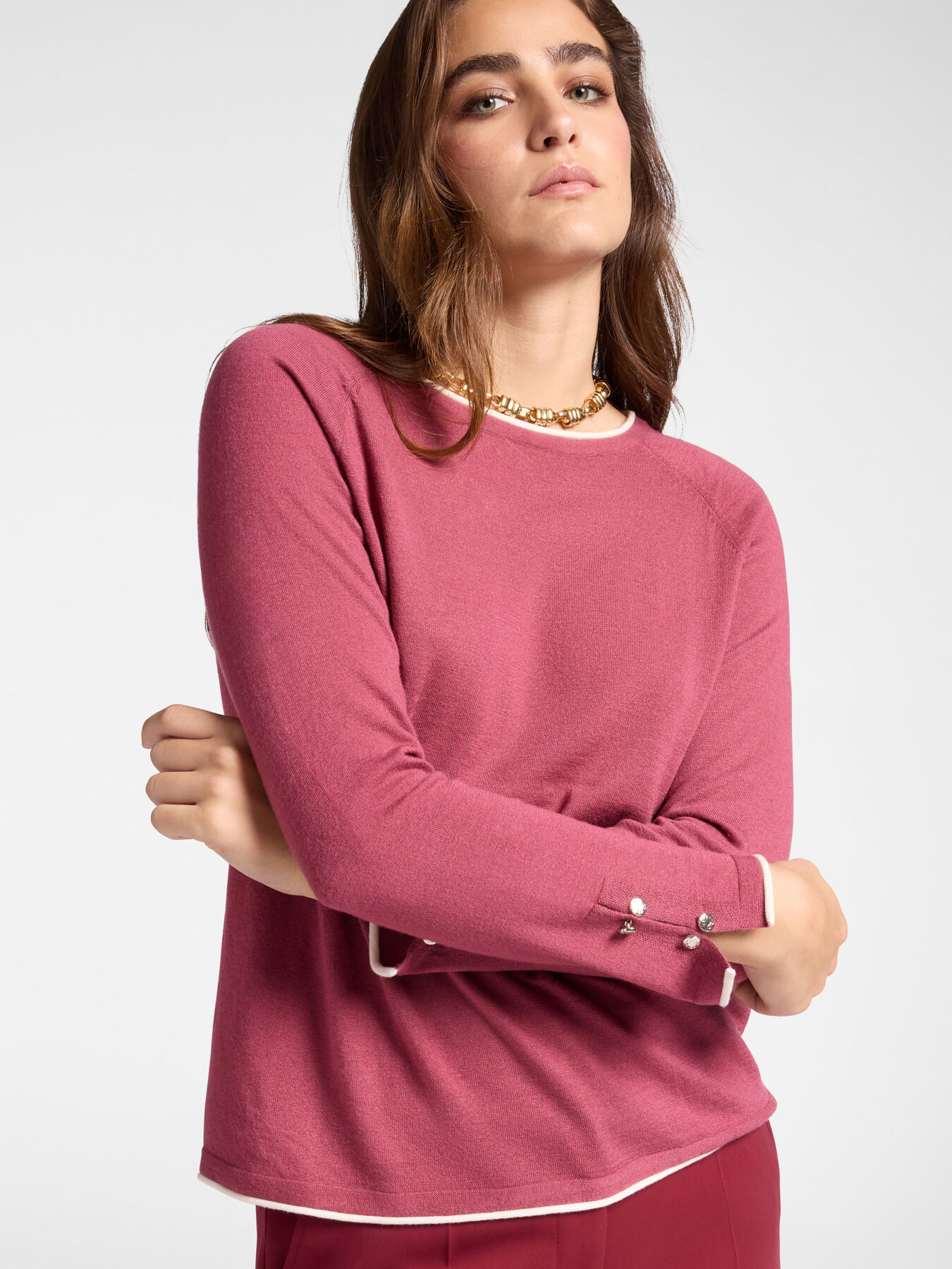 Maglia con bordo a contrasto image number 0