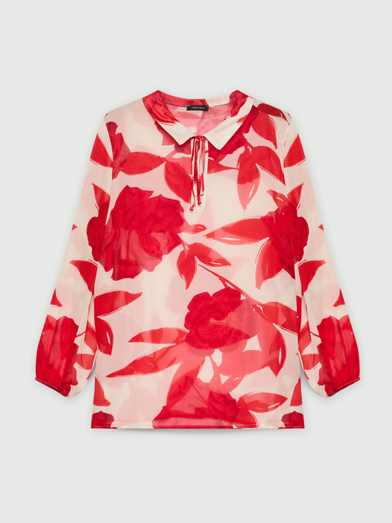 Bluse mit Rosenprint