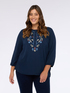 Blouse with paisley embroidery in viscose image number 2