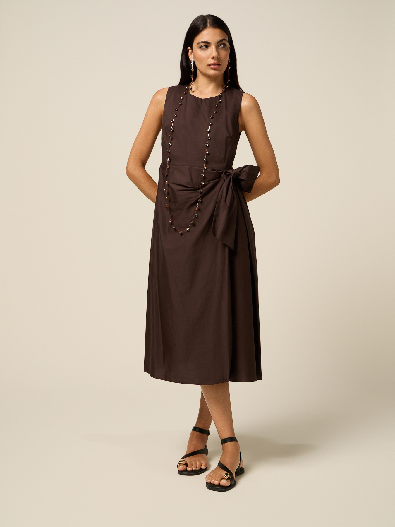 Rochie midi cu fundă laterală image number 0