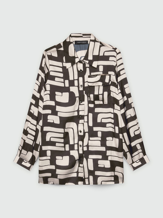 Camicia stampa optical black and white