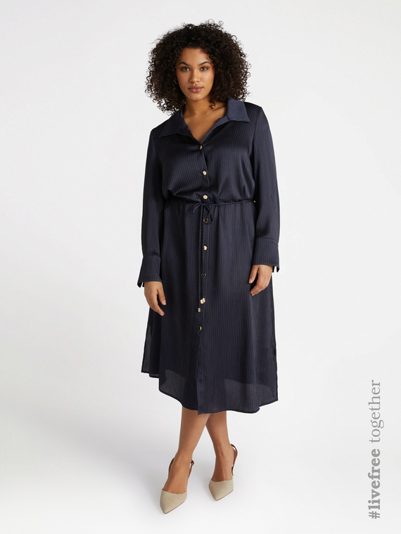 Chemisier dress with belt at the waist