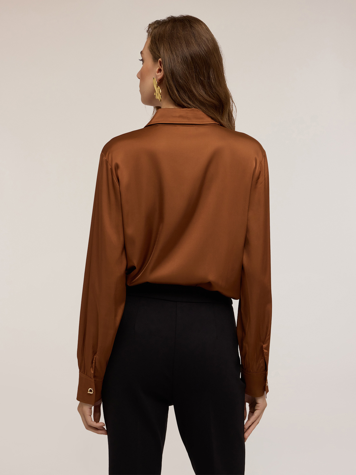 Satin shirt with eyelets image number 1