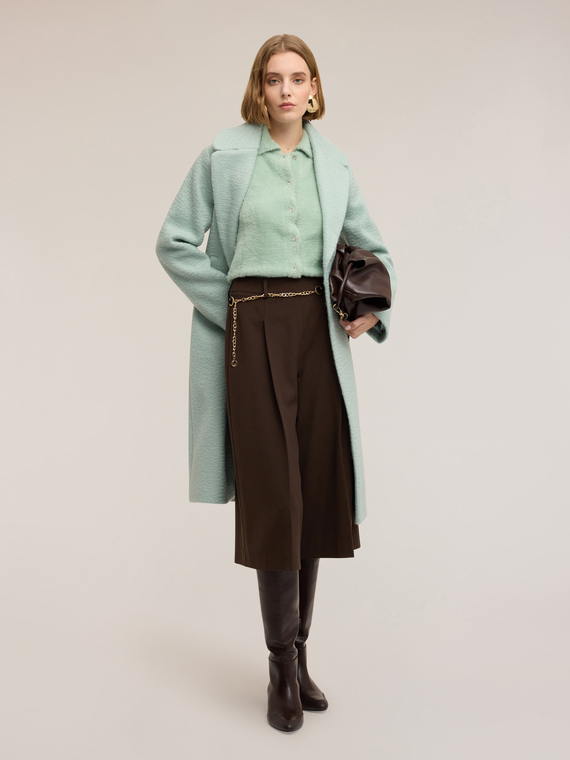 Cropped flannel trousers with chain