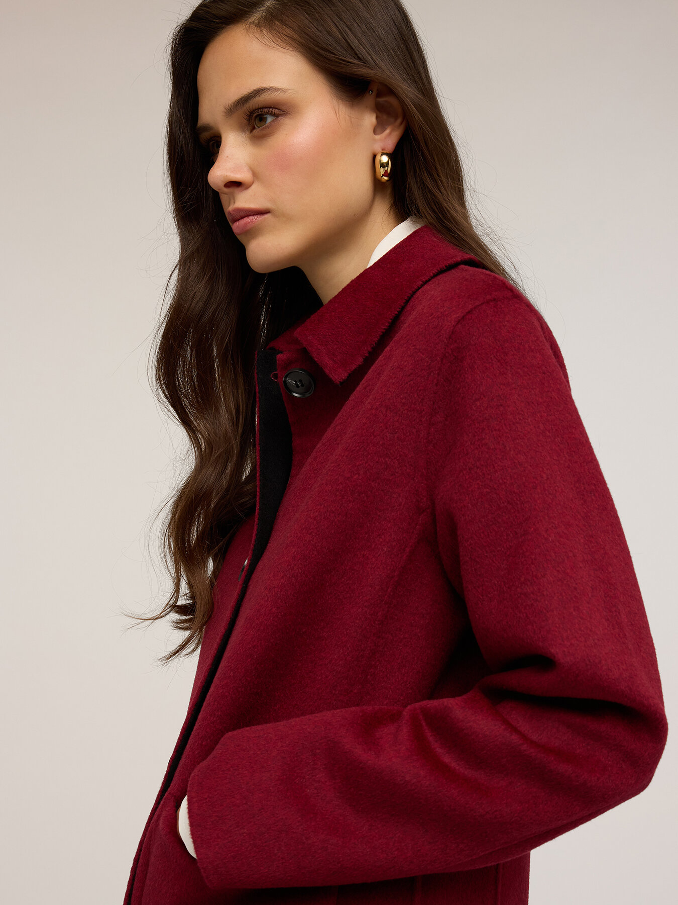 Abrigo reversible de paño de lana mixta image number 4