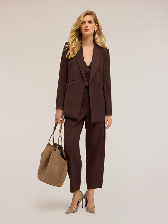 Double-breasted jacket with belt