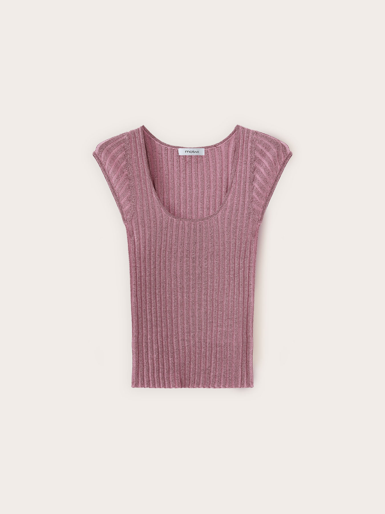 Slim-fit ribbed lurex knitwear image number 4