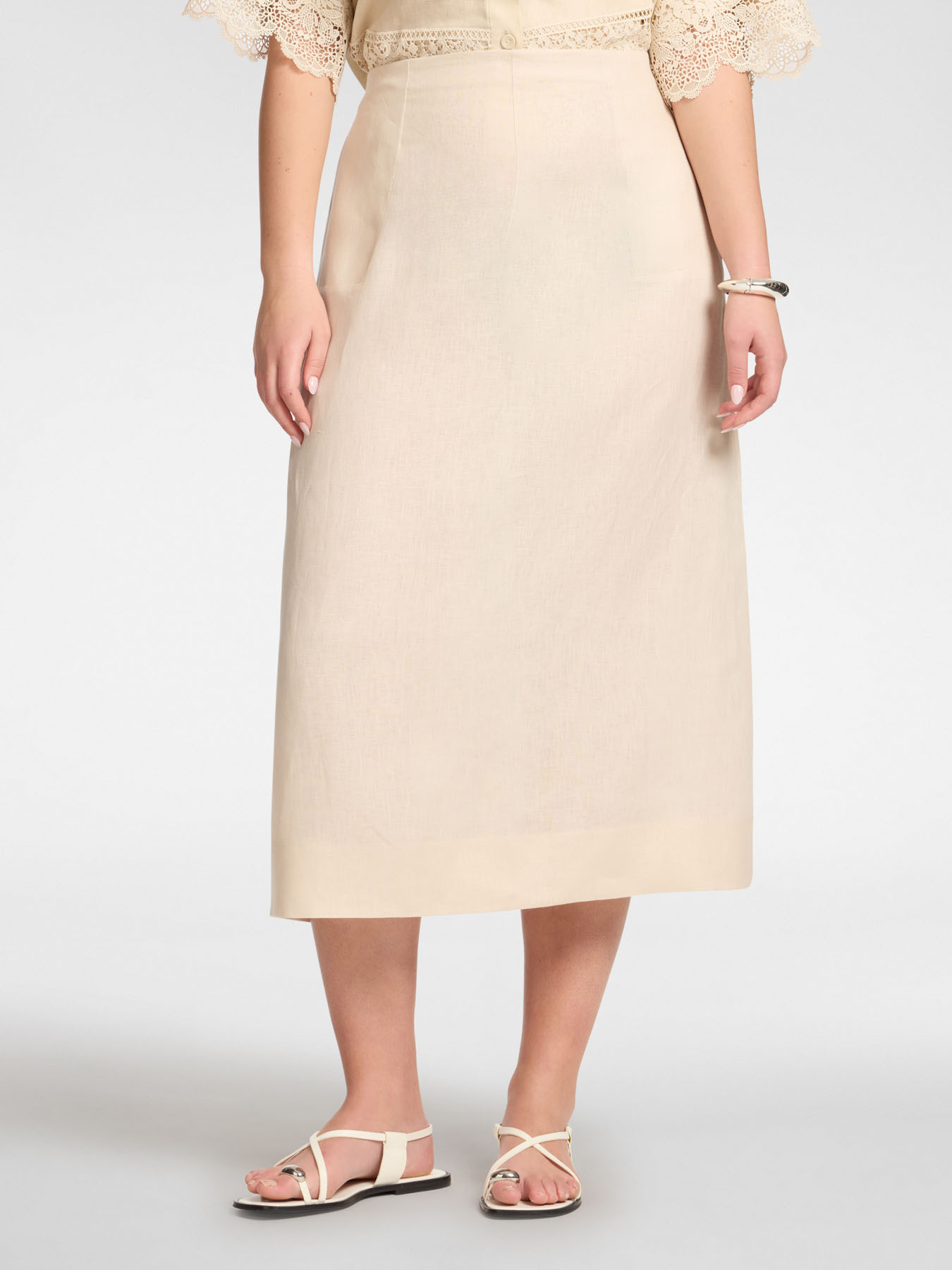 A-line linen skirt image number 2