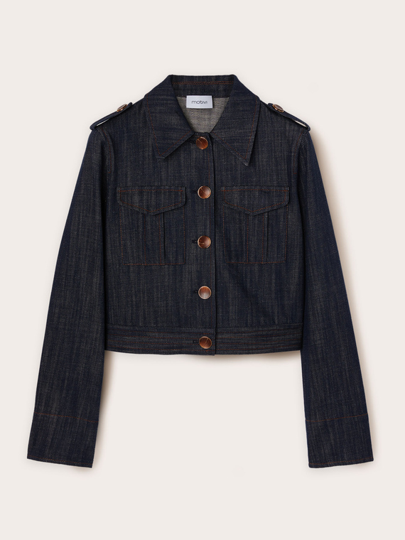 Veste courte effet denim