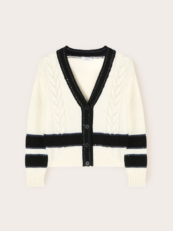 Sequined knit cardigan