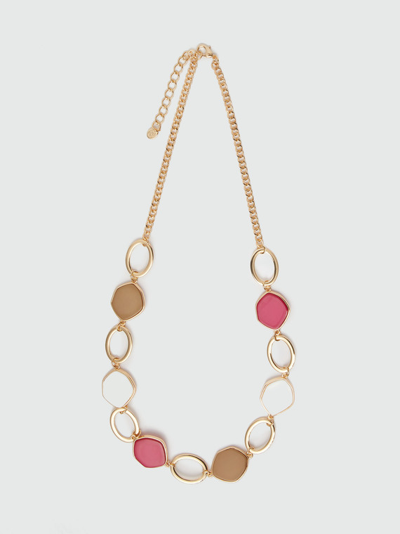 Necklace with coloured pendants