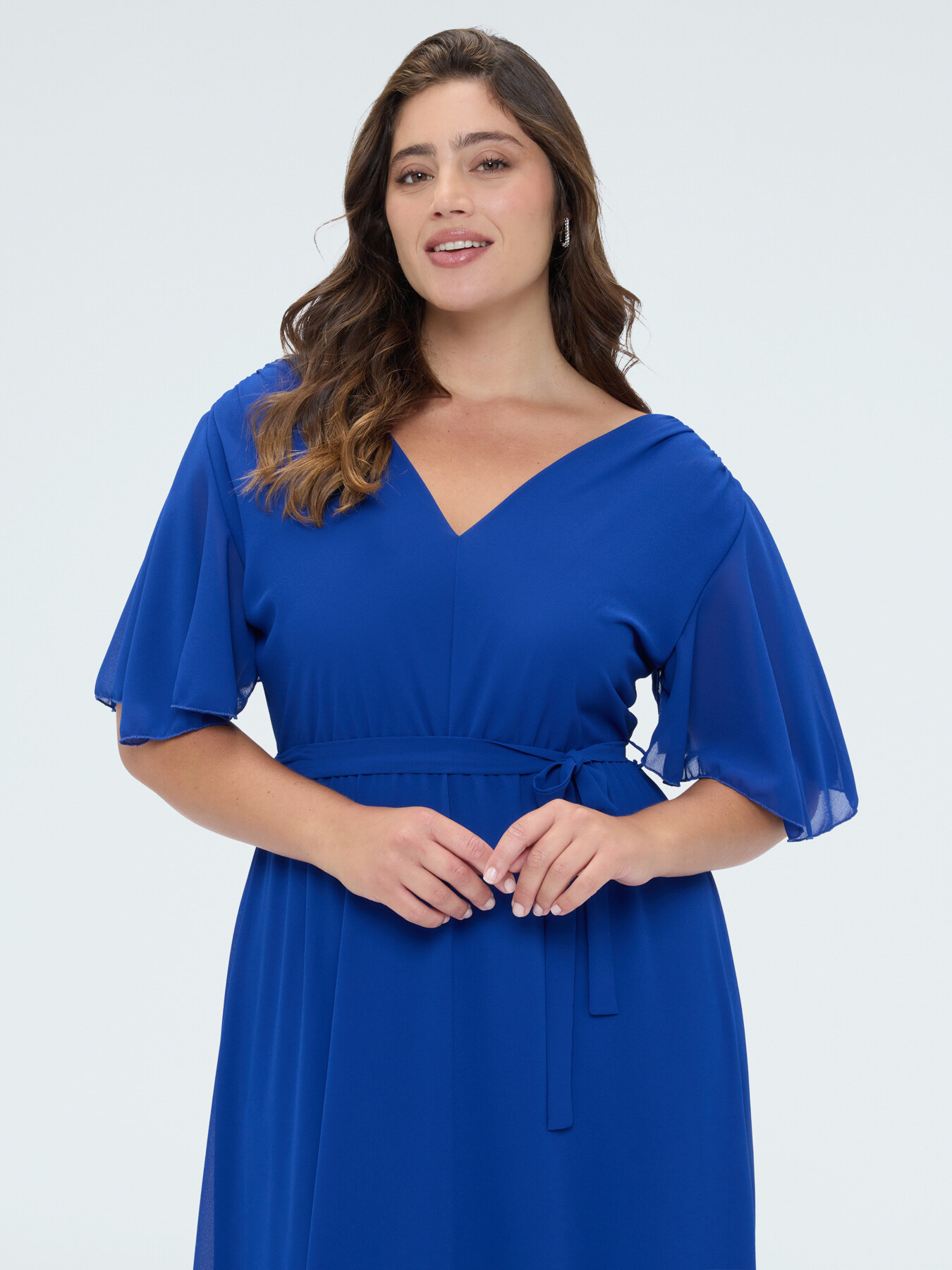 DREAM Kleid aus Georgette mit V-Ausschnitt image number 2
