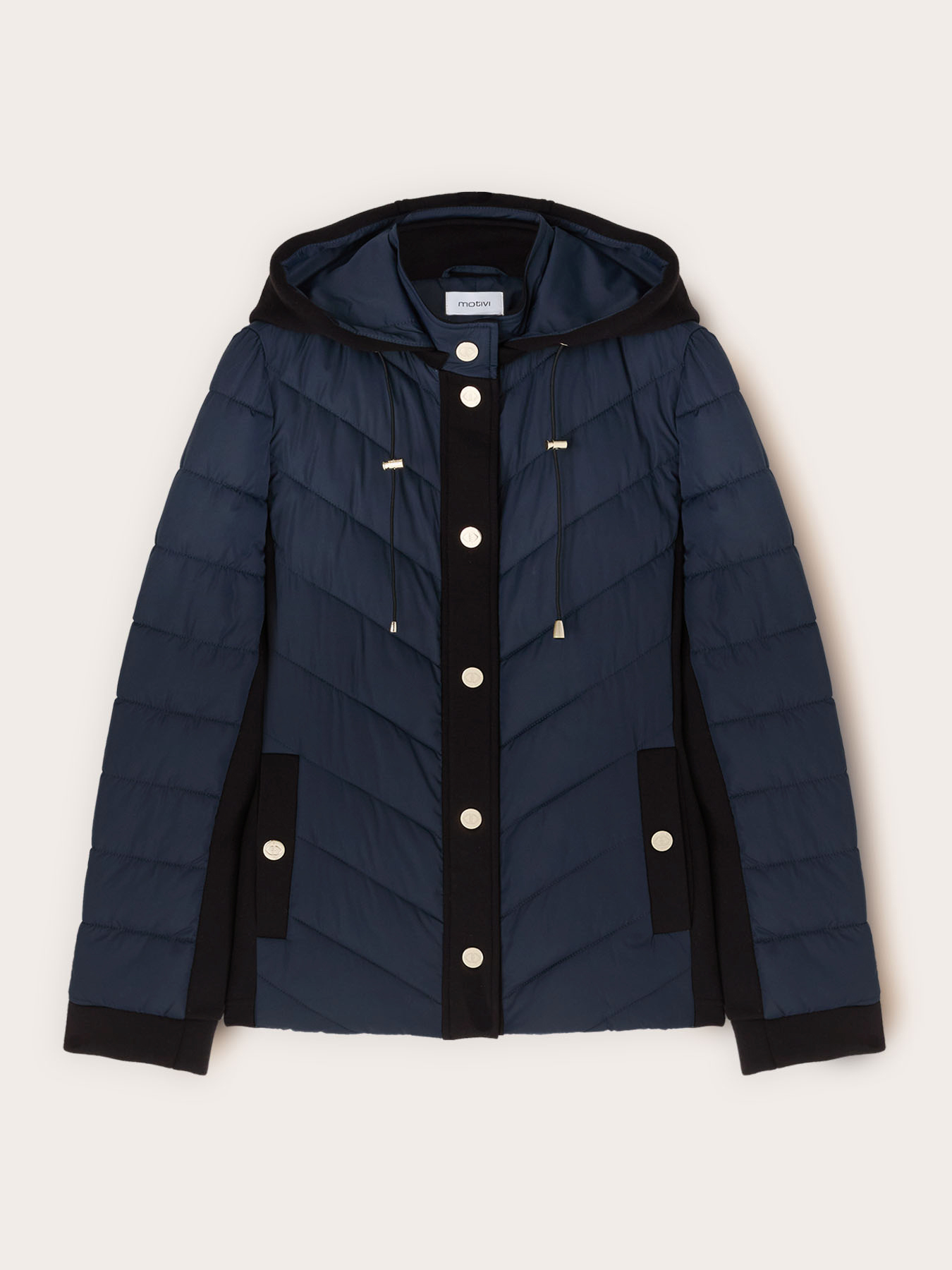 Lightweight bi-material down jacket image number 4