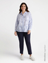 Gestreifte Hemdbluse mit floraler Verarbeitung image number 1