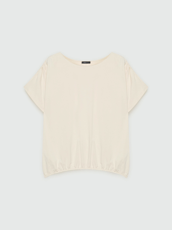 T-shirt boxy avec élastique en bas