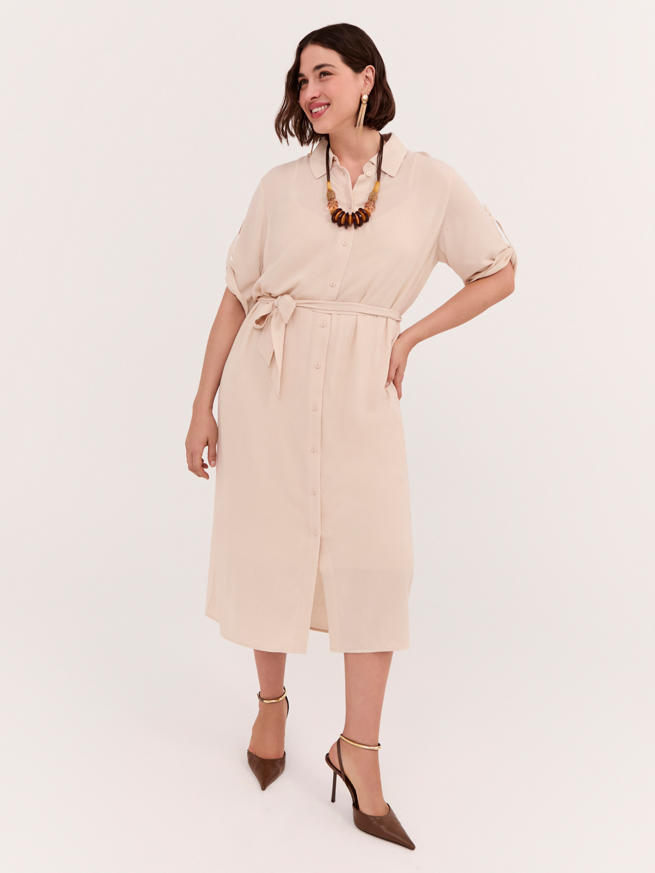 Robe chemisier POWER en viscose image number 5