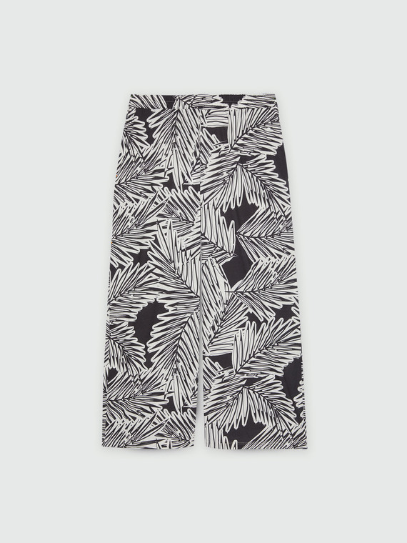 Wide leg printed trousers
