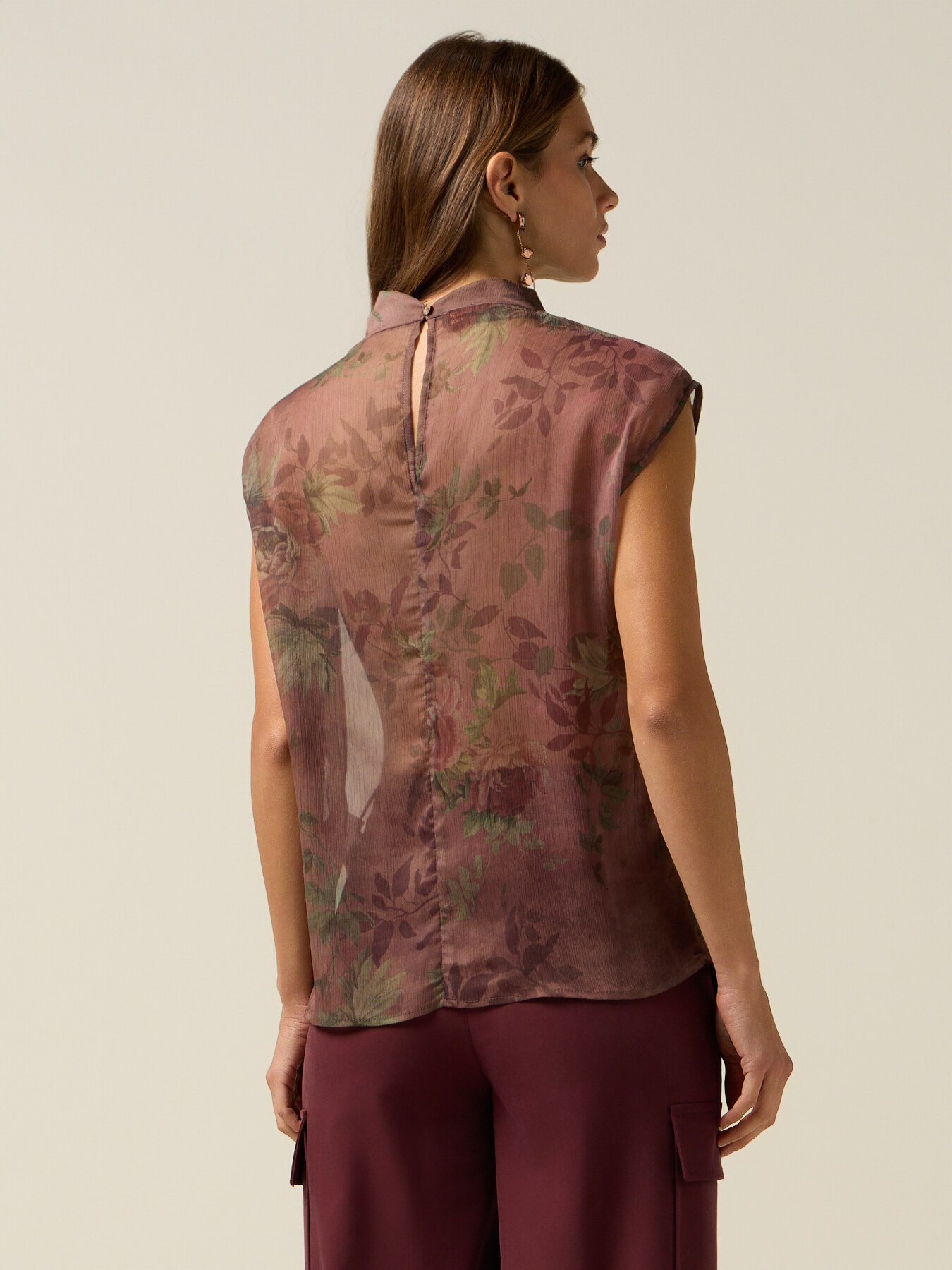 Blusa fantasia in tessuto crêpe image number 1