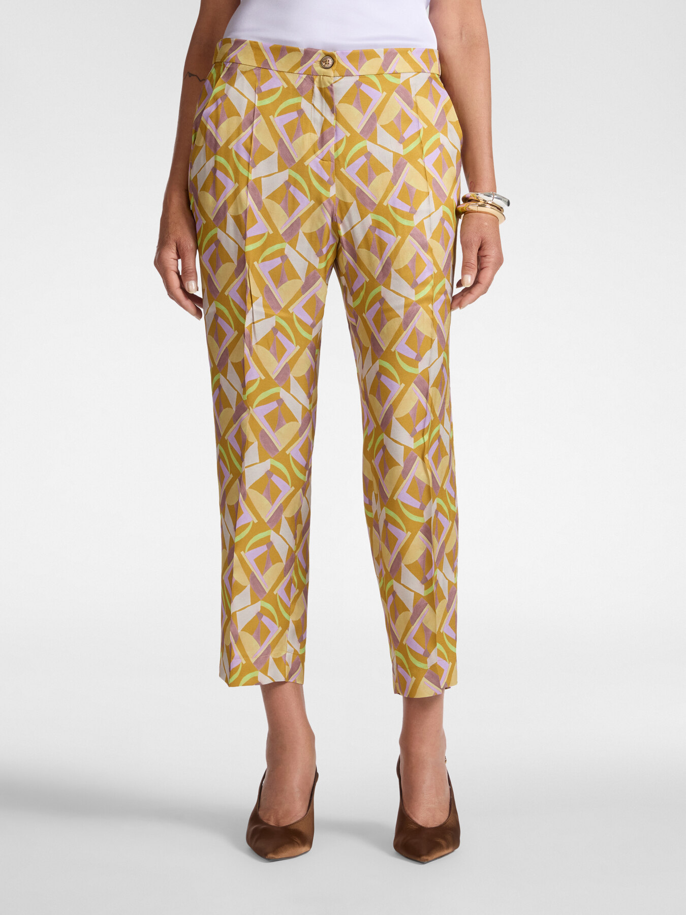 Pantaloni cropped stampati image number 2